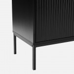 Wooden 3-Door with Drawers Sideboard Virgo Black