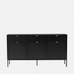 Wooden 3-Door with Drawers Sideboard Virgo Black