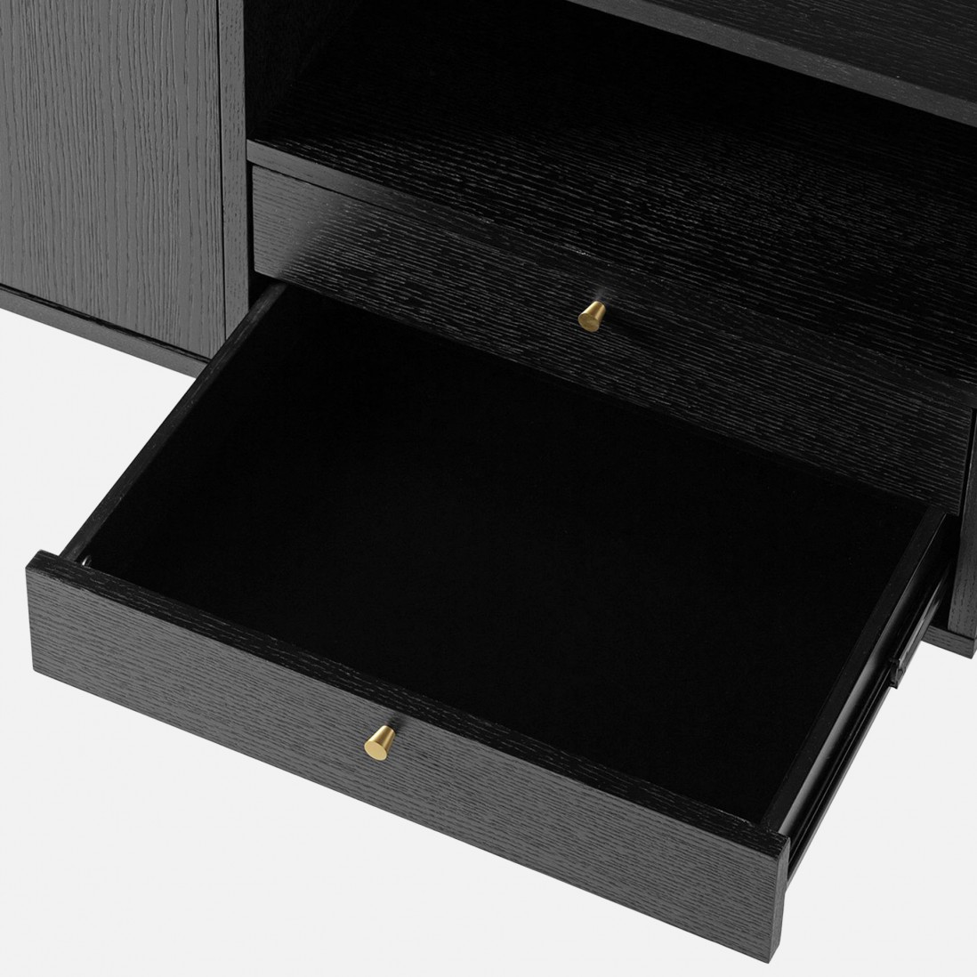 Wooden Sideboard with 2 Doors and 2 Drawers Volans Black