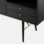 Wooden Sideboard with 2 Doors and 2 Drawers Volans Black