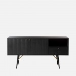 Wooden Sideboard with 2 Doors and 2 Drawers Volans Black