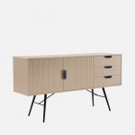 Wooden Sideboard with 2 Doors and 2 Drawers Pavo Beige