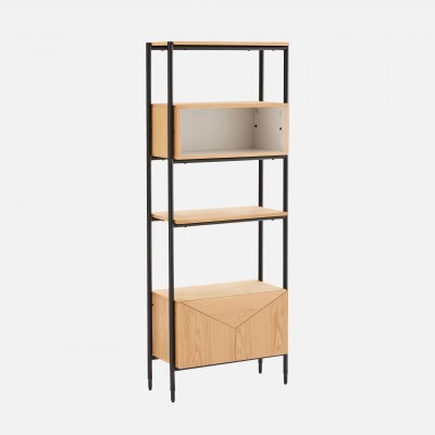 Oak Wood Bookcase with Drawer Scutum Brown Oak Wood Bookcase with Drawer Scutum Brown