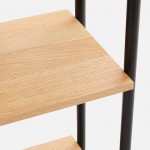 Oak Wood Bookcase with Drawer Scutum Brown