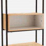 Oak Wood Bookcase with Drawer Scutum Brown