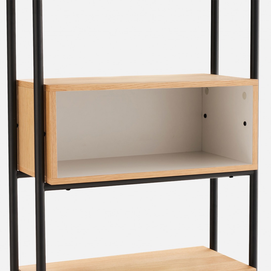 Oak Wood Bookcase with Drawer Scutum Brown