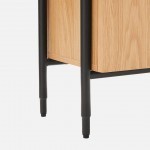 Oak Wood Bookcase with Drawer Scutum Brown