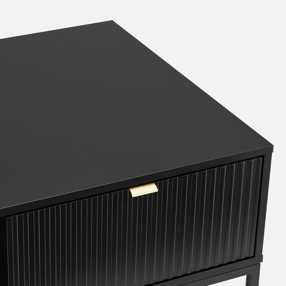 Wooden Coffee Table with Drawer Virgo Black