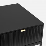 Wooden Coffee Table with Drawer Virgo Black