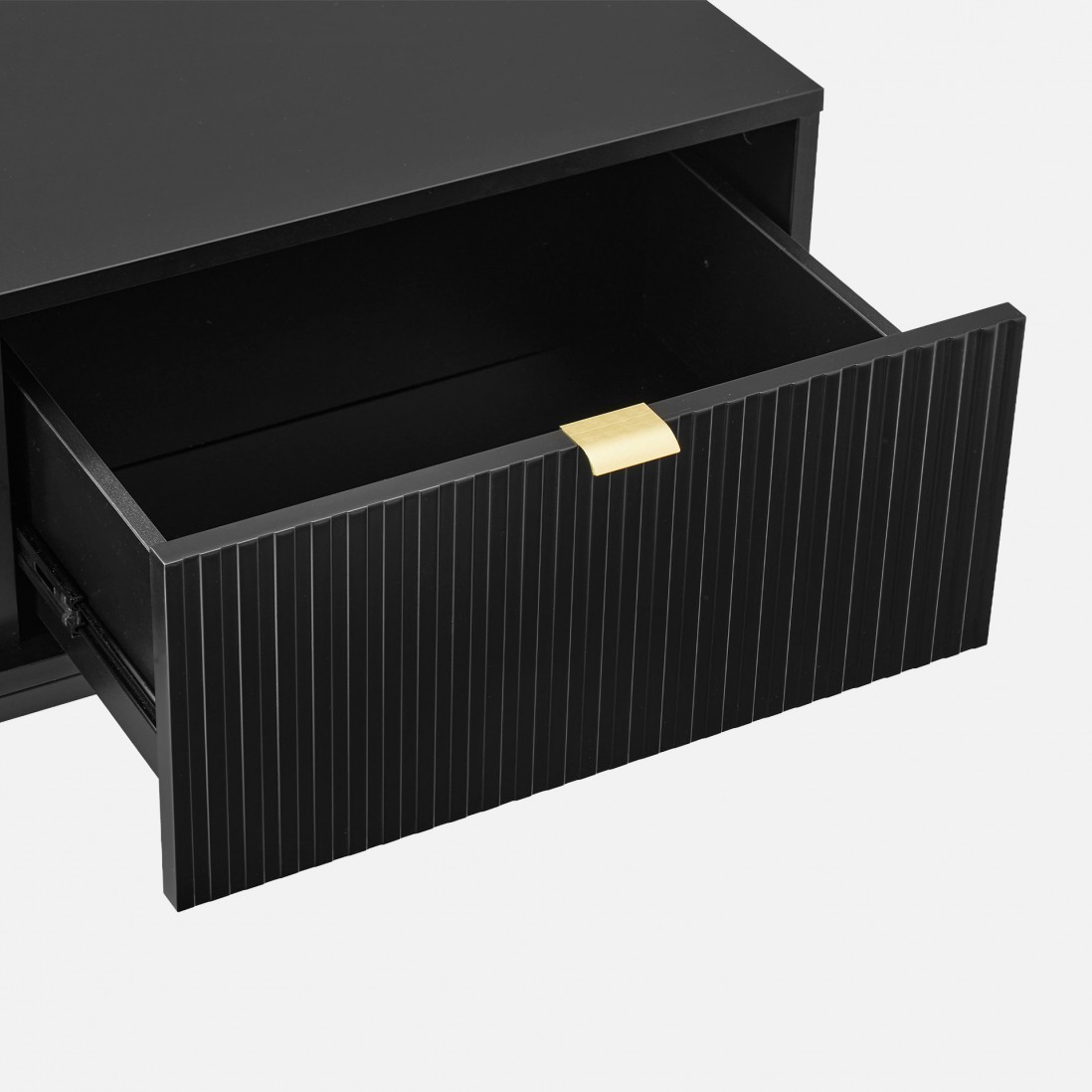 Wooden Coffee Table with Drawer Virgo Black