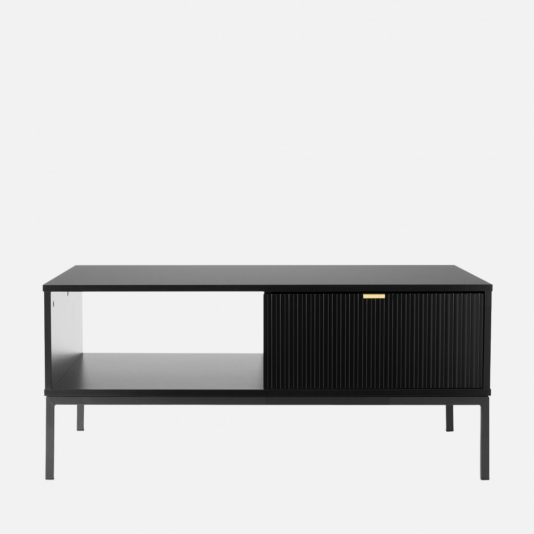 Wooden Coffee Table with Drawer Virgo Black