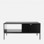 Wooden Coffee Table with Drawer Virgo Black