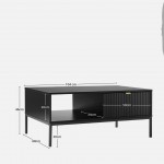 Wooden Coffee Table with Drawer Virgo Black