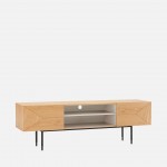 Oak Wood 2-Door TV Bench Scutum Brown