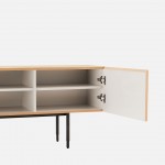 Oak Wood 2-Door TV Bench Scutum Brown
