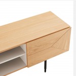 Oak Wood 2-Door TV Bench Scutum Brown