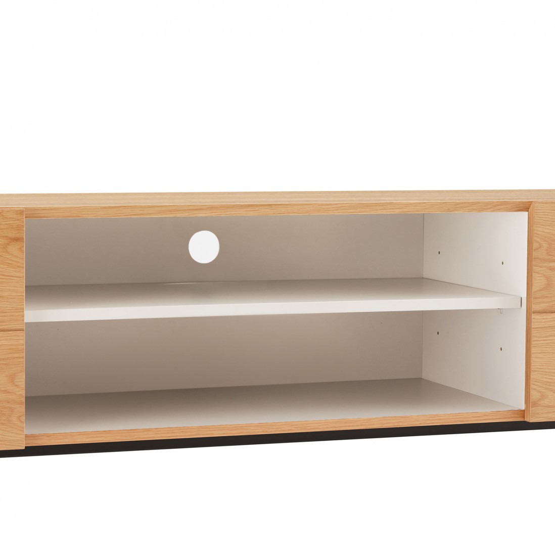 Oak Wood 2-Door TV Bench Scutum Brown