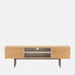 Oak Wood 2-Door TV Bench Scutum Brown