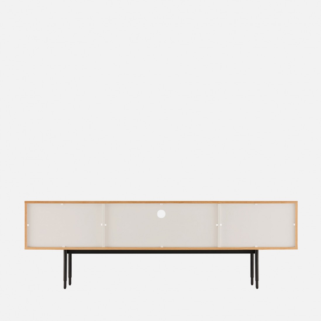 Oak Wood 2-Door TV Bench Scutum Brown