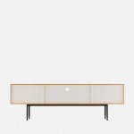 Oak Wood 2-Door TV Bench Scutum Brown