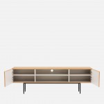 Oak Wood 2-Door TV Bench Scutum Brown