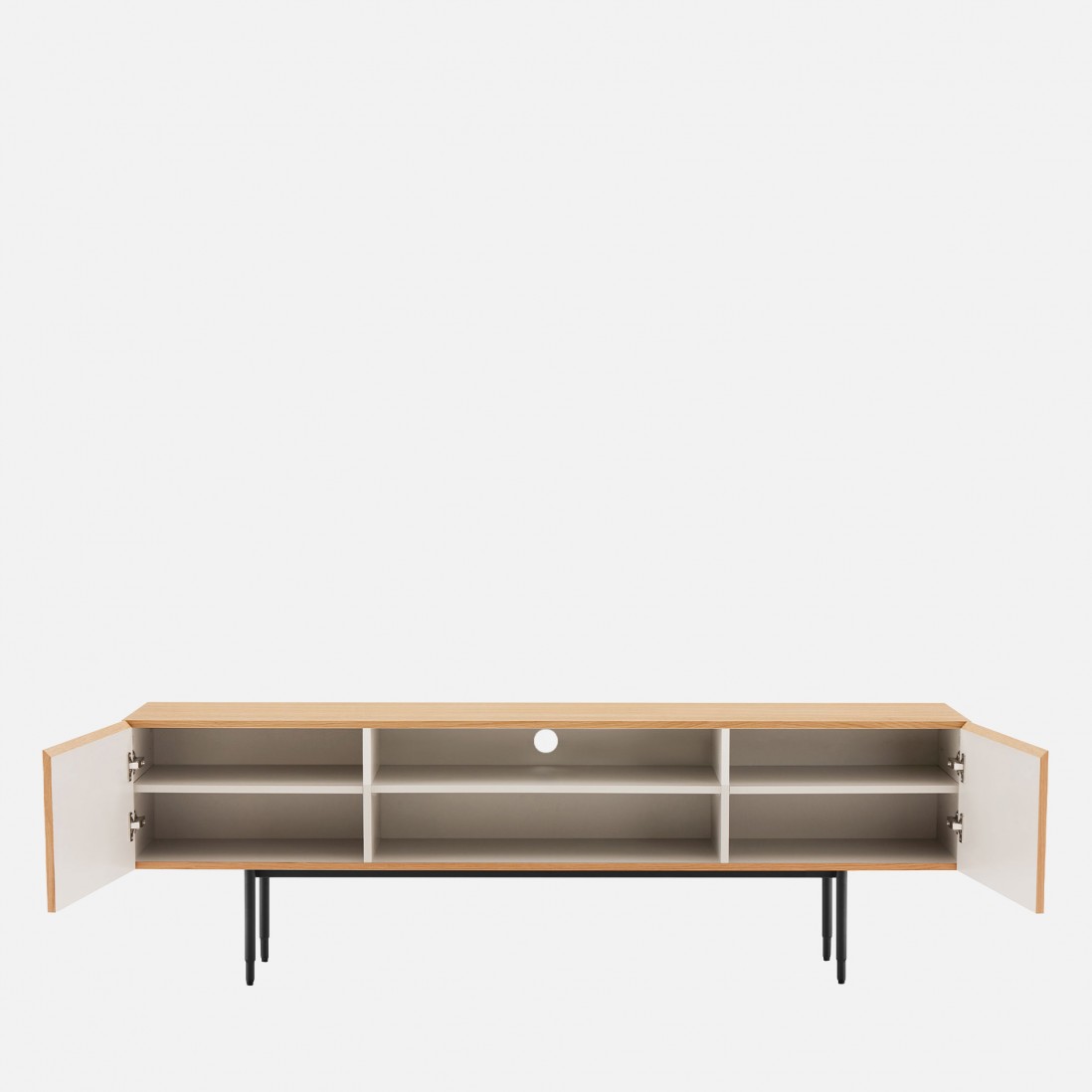 Oak Wood 2-Door TV Bench Scutum Brown