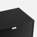 Wooden TV Bench Virgo with Storage Black