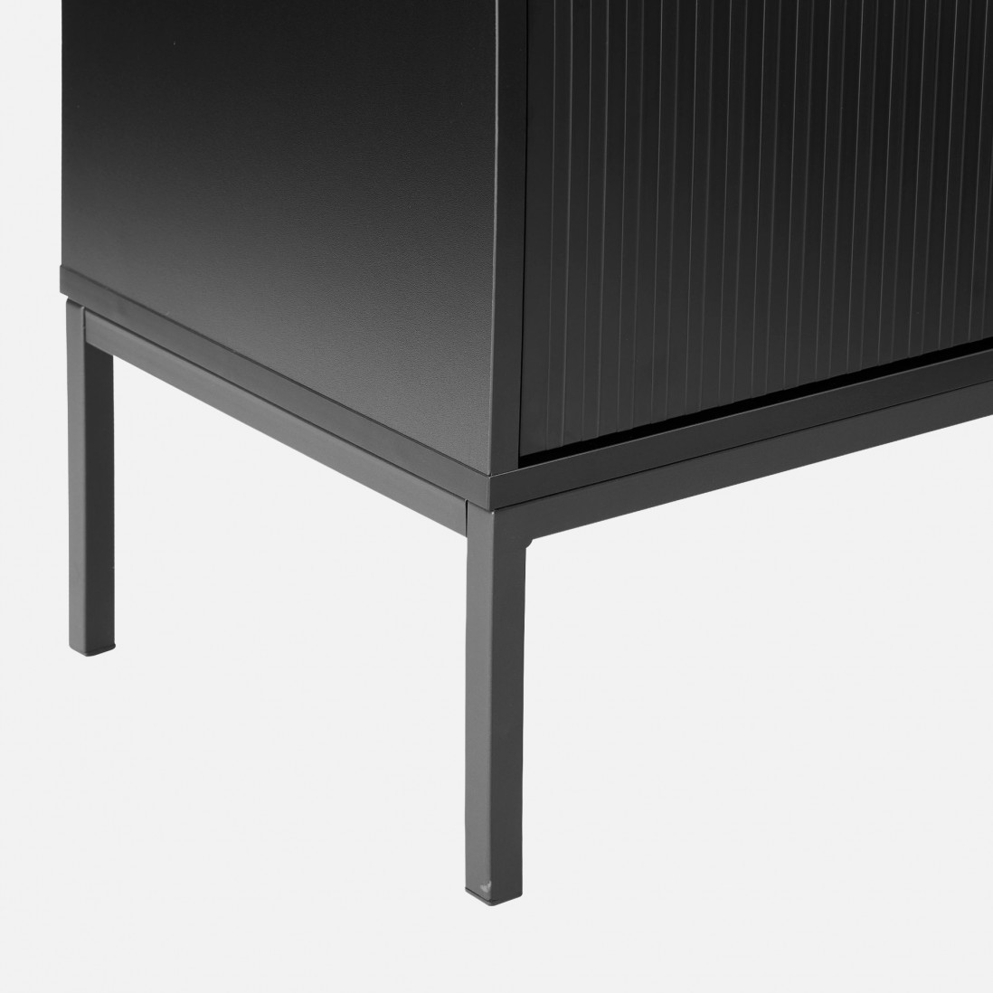 Wooden TV Bench Virgo with Storage Black
