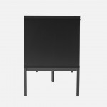 Wooden TV Bench Virgo with Storage Black