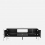 Wooden TV Bench Virgo with Storage Black