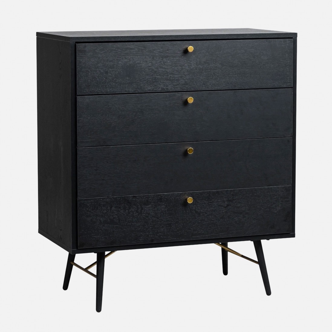4-Drawer Wooden Chest of Drawers Volans Black