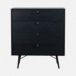 4-Drawer Wooden Chest of Drawers Volans Black
