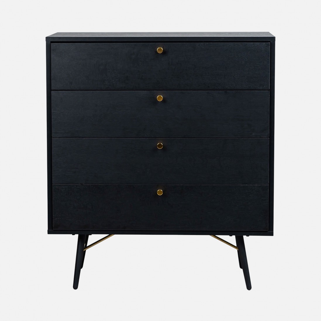 4-Drawer Wooden Chest of Drawers Volans Black