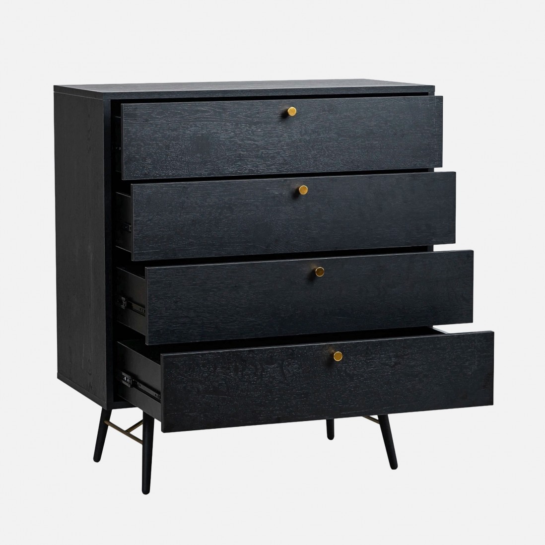 4-Drawer Wooden Chest of Drawers Volans Black