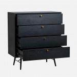 4-Drawer Wooden Chest of Drawers Volans Black
