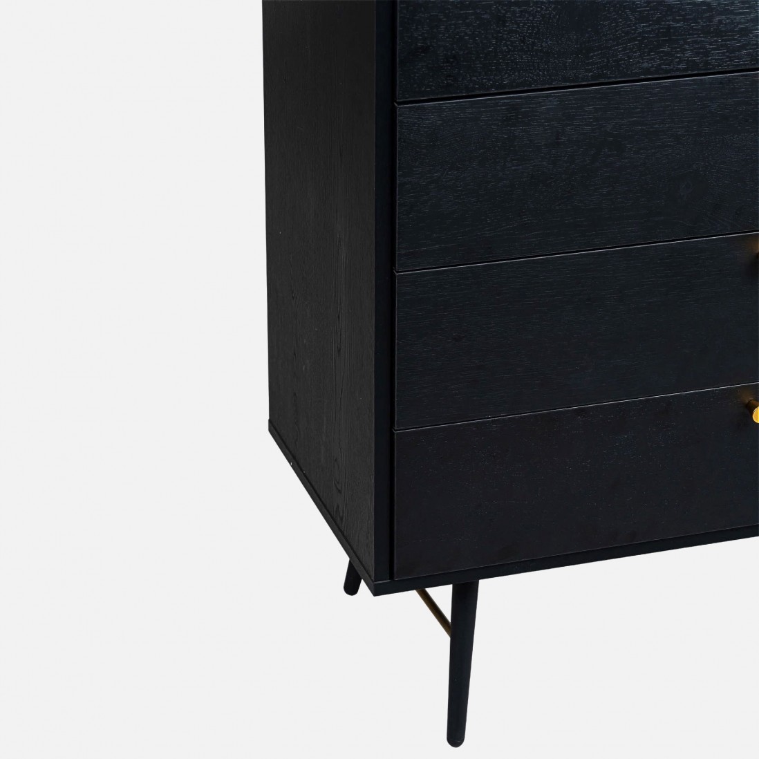 4-Drawer Wooden Chest of Drawers Volans Black