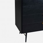 4-Drawer Wooden Chest of Drawers Volans Black
