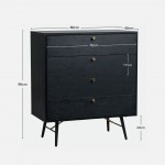 4-Drawer Wooden Chest of Drawers Volans Black