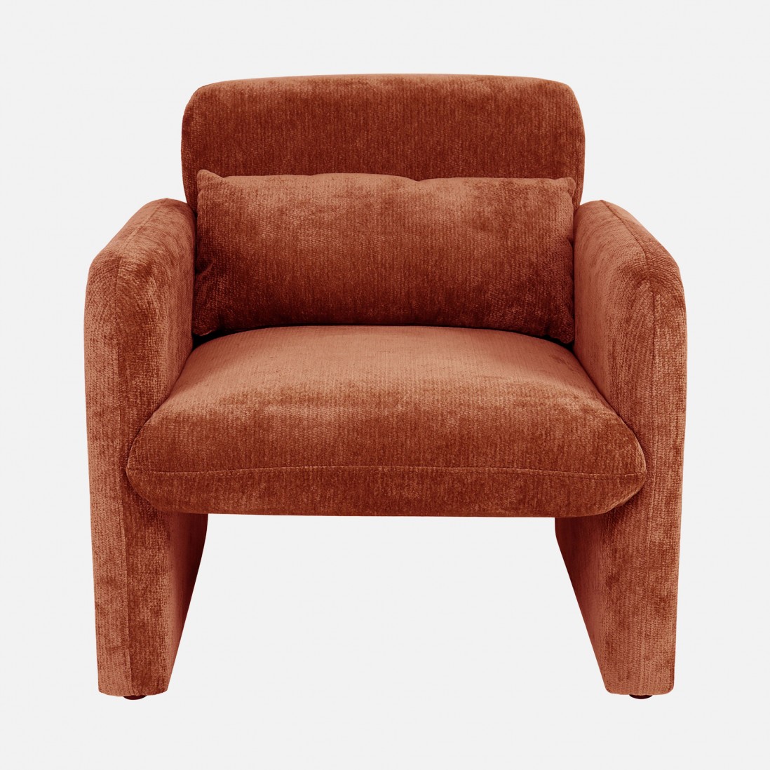 Rubicon armchair in orange/terracotta chenille