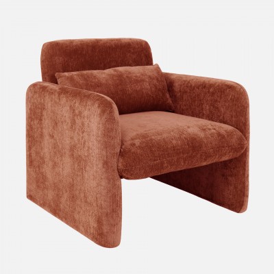 Rubicon armchair in orange/terracotta chenille