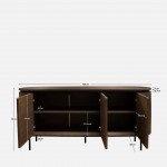 3-Door Walnut Wood Sideboard Pegasus Dark Brown