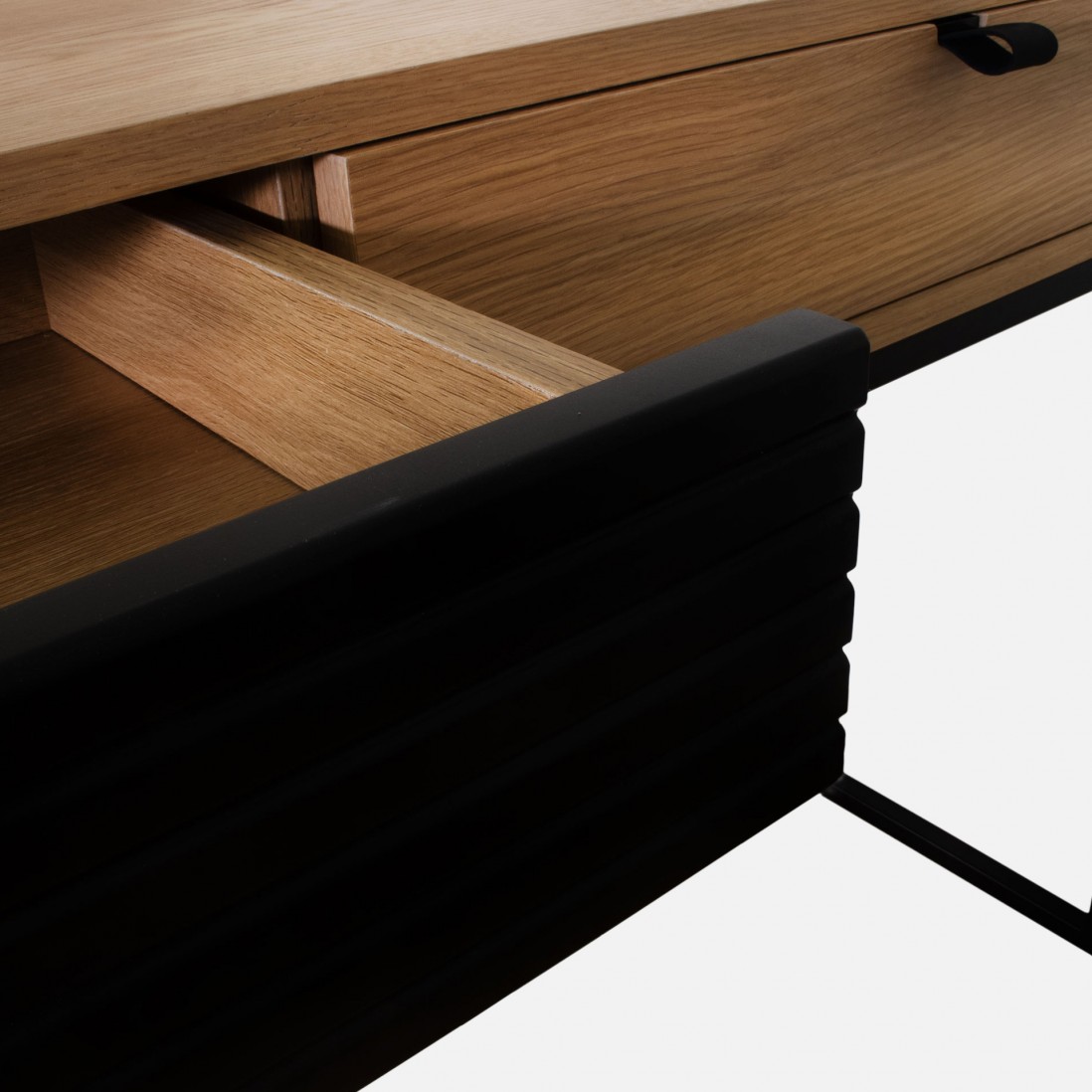 Oak Wood Desk with Drawers Pegasus Light Brown