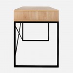 Oak Wood Desk with Drawers Pegasus Light Brown