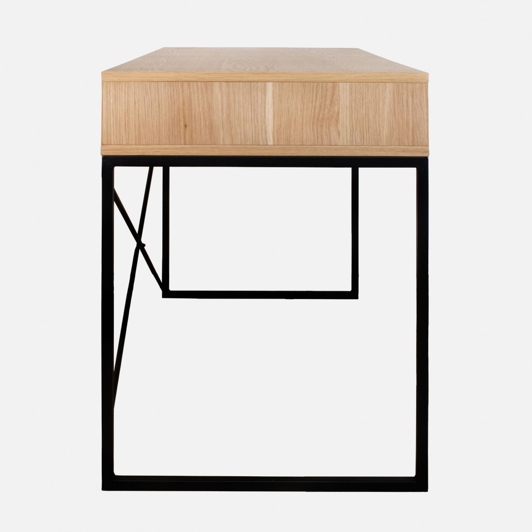 Oak Wood Desk with Drawers Pegasus Light Brown