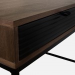 Walnut Wood Desk with Drawers Pegasus Dark Brown