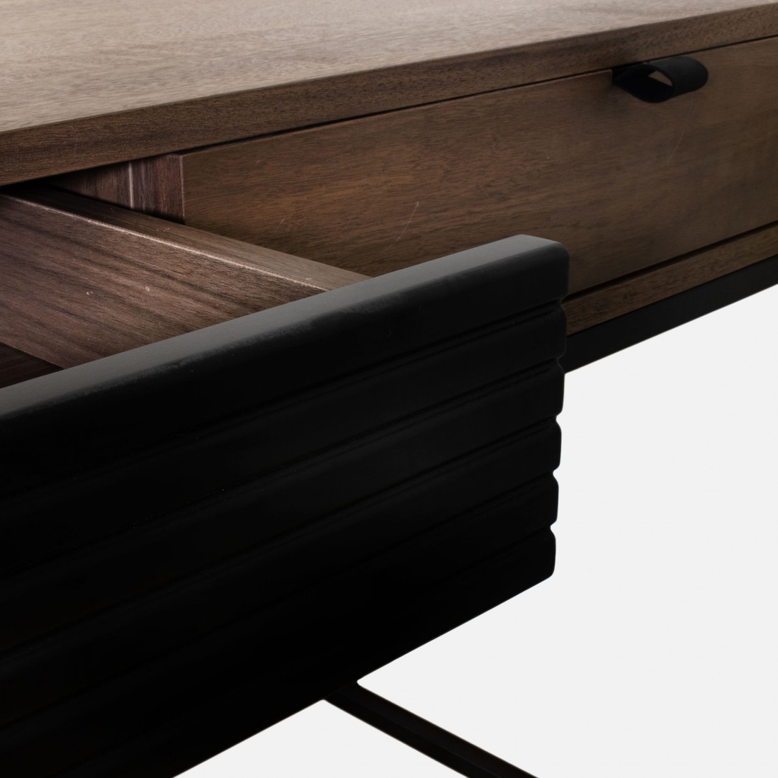 Walnut Wood Desk with Drawers Pegasus Dark Brown
