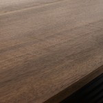 Walnut Wood Desk with Drawers Pegasus Dark Brown