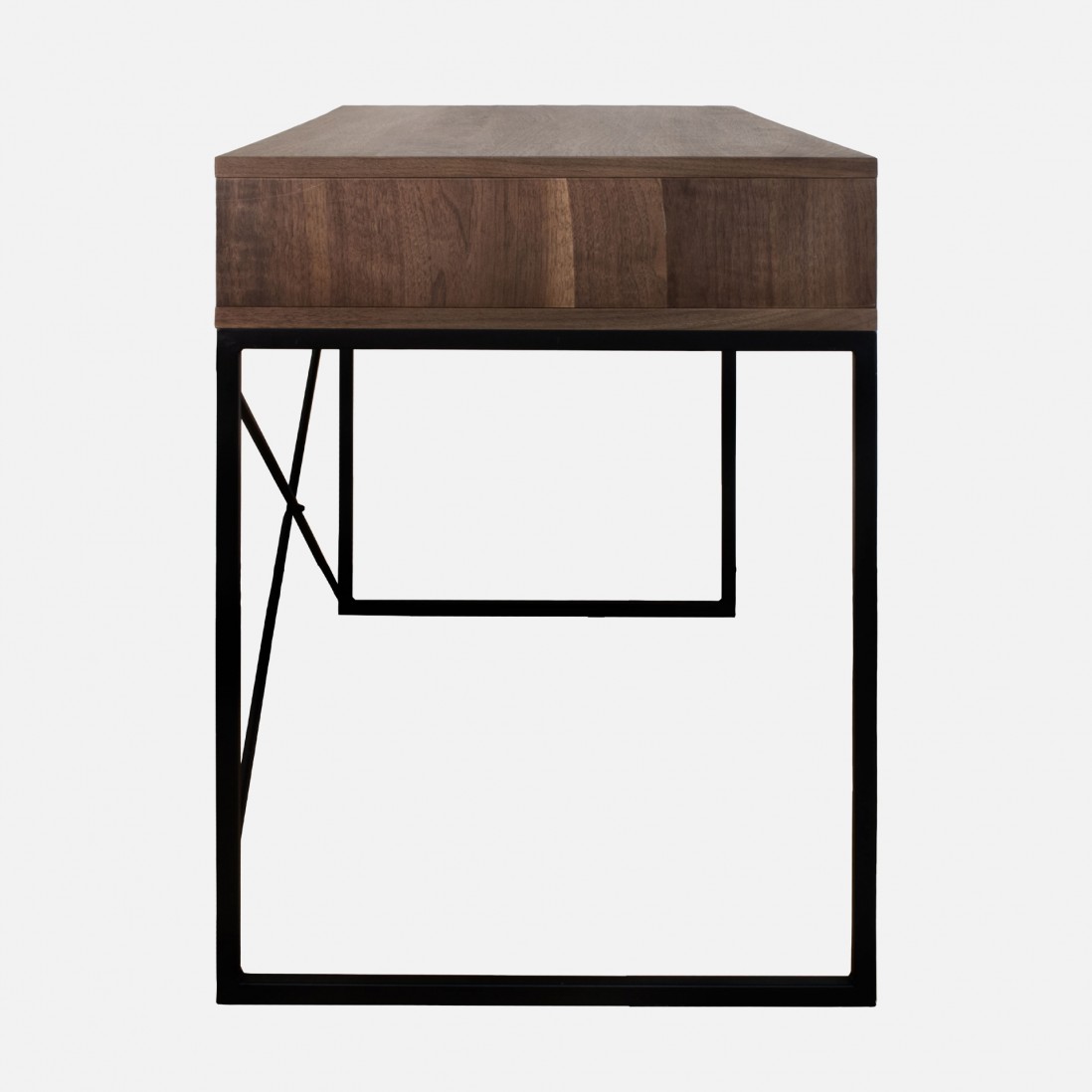 Walnut Wood Desk with Drawers Pegasus Dark Brown
