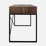 Walnut Wood Desk with Drawers Pegasus Dark Brown