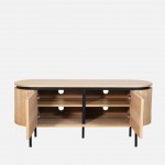 Oak Wood 2-Door TV Bench Pegasus Light Brown